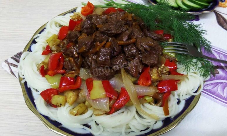 Рецепт лапша вок с говядиной и овощами