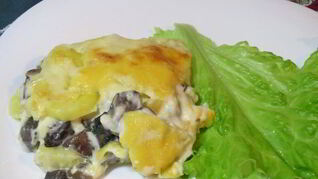 Картофельная лазанья с грибами