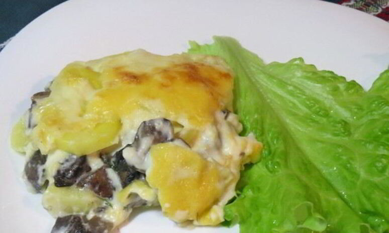 Рецепт картофельная лазанья с грибами