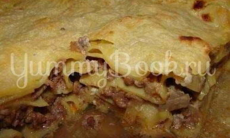 Рецепт лазанья с фаршем и грибами