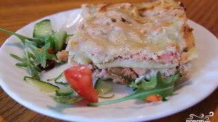 Лазанья с форелью