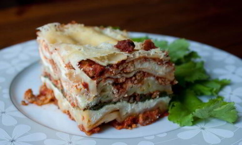 Рецепт лазанья с индейкой и шпинатом