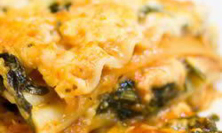 Рецепт лазанья с козьим сыром, шпинатом и соусом песто
