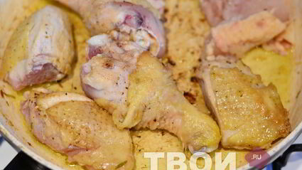 лазанья с курицей и грибами