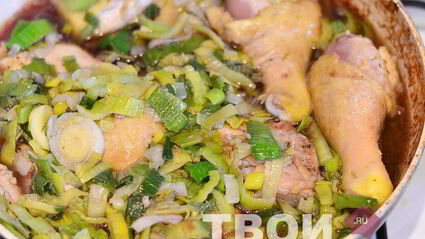 лазанья с курицей и грибами