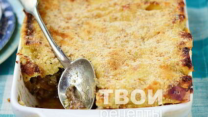 лазанья с курицей и грибами