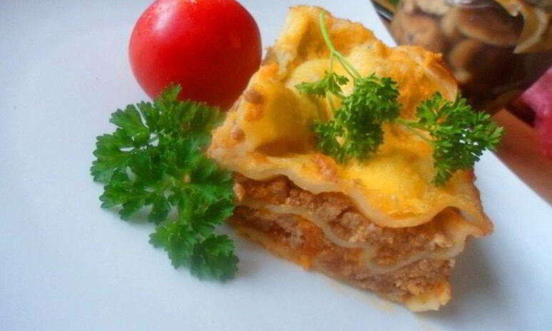 Рецепт лазанья с мясным фаршем и овощами