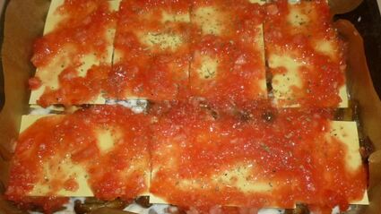 лазанья с опятами