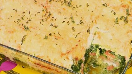 лазанья с семгой и шпинатом