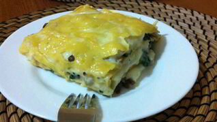 Лазанья с шампиньонами и сыром