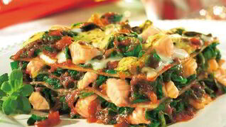 Лазанья со шпинатом и семгой