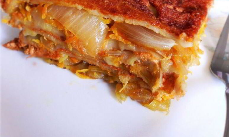 Рецепт русская лазанья с квашеной капустой и ореховым соусом