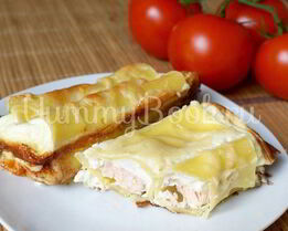 Каннеллони с филе семги