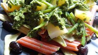 Лигурийская паста тренетте с песто и овощами