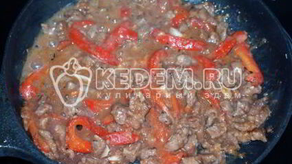 макароны с мясом и овощами