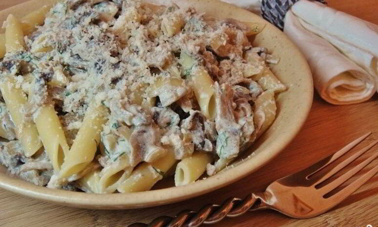 Рецепт макароны с опятами