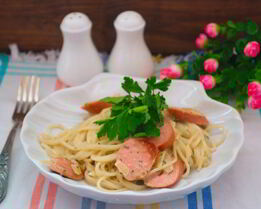Макароны с сосисками