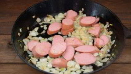 макароны с сосисками