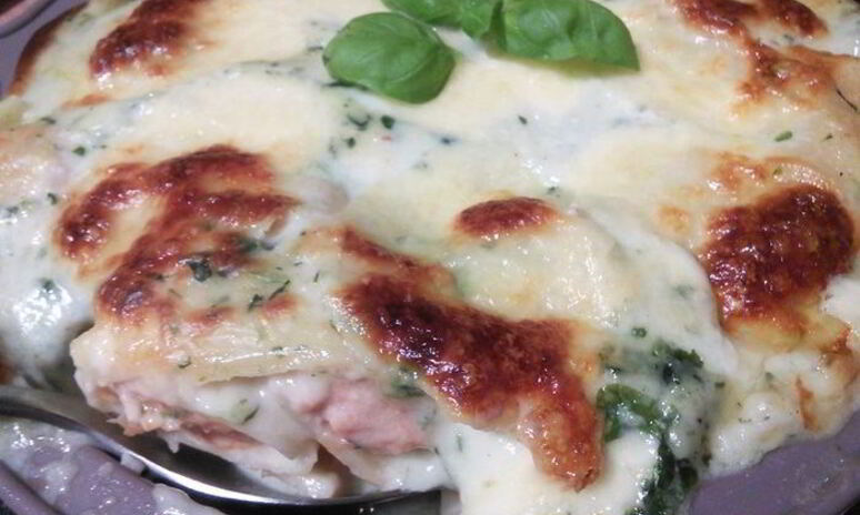 Рецепт паккери, фаршированные под соусом бешамель со шпинатом