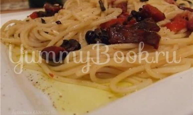 Рецепт паста с чесноком и сальсой из сушеных томатов