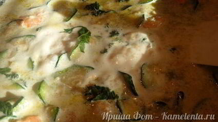 паста с креветками и цукини