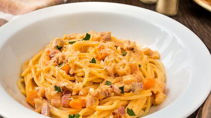 паста с тыквой и беконом