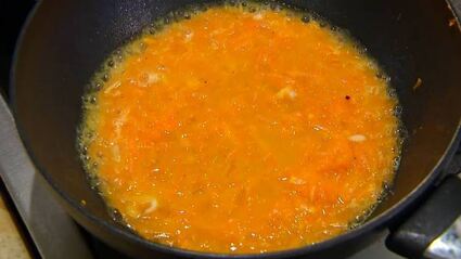 паста с тыквой и креветками