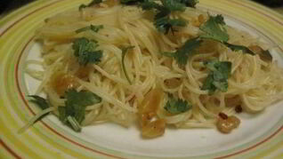 Паста с жареным чесноком