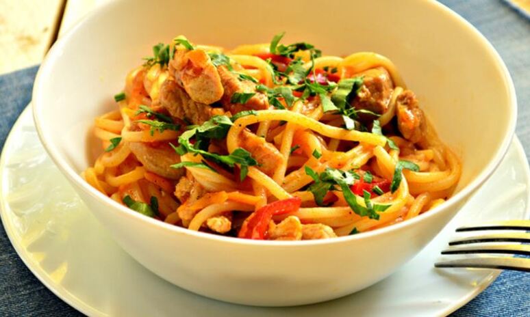 Рецепт паста со свининой в томатном соусе