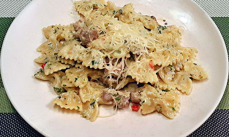 Рецепт фарфалле с бараниной