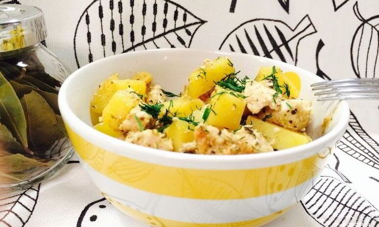 Рецепт индейка в сметанно-чесночном соусе