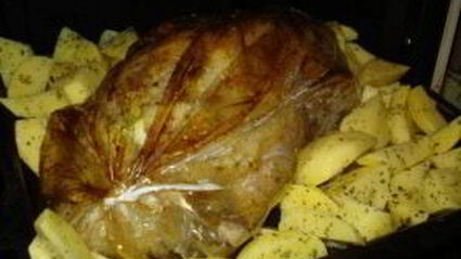 индоутка с яблоками в рукаве