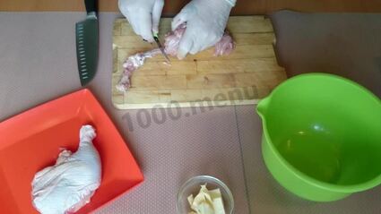 куриные окорочка фаршированный овощами