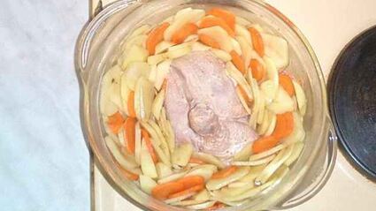 куриные окорочка запеченные с овощами