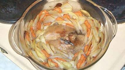 куриные окорочка запеченные с овощами