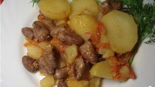 Куриные сердечки в мультиварке