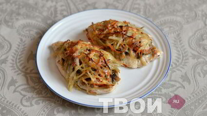 курица под картофельной шубой