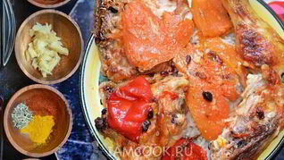 Курица в духовке с тыквой