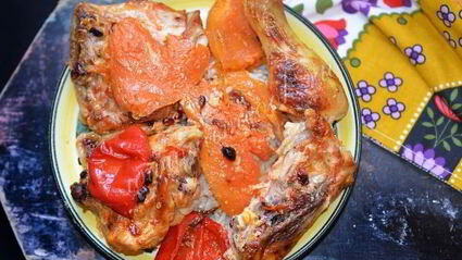 курица в духовке с тыквой