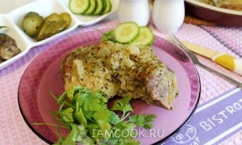 Рецепт свинина, запеченная с крыжовниковым соусом