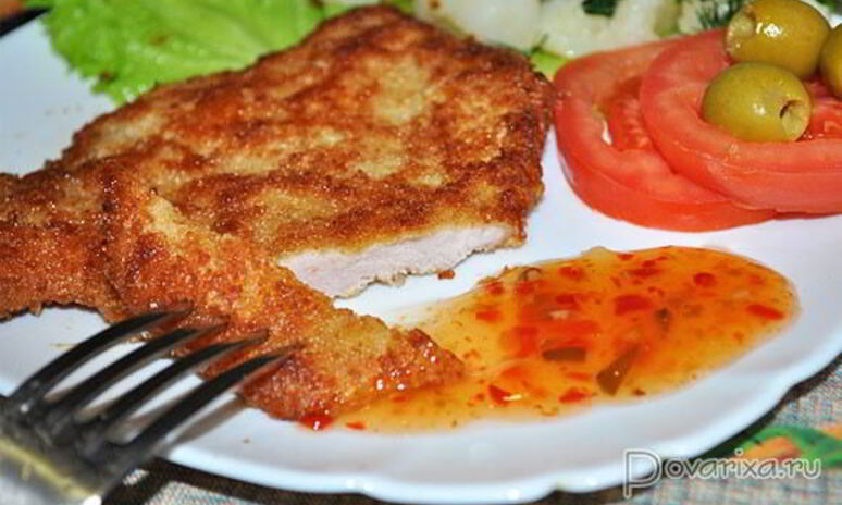 Рецепт свиные отбивные в сырной панировке