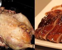 Утка с яблоками в духовке