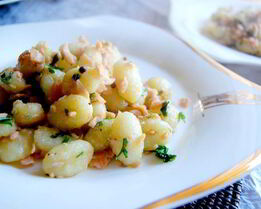 Ньокки с семгой