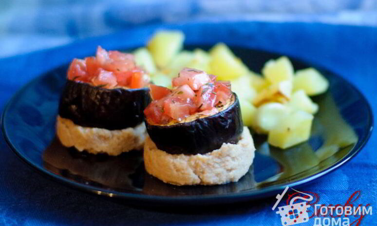 Рецепт баклажаны с пюре из белой фасоли и картофелем