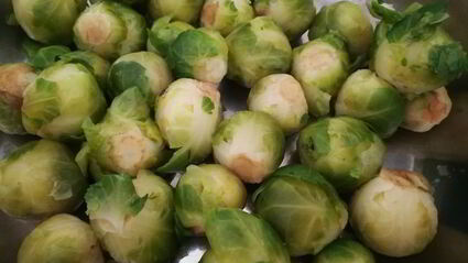 брюссельская капуста с красной фасолью