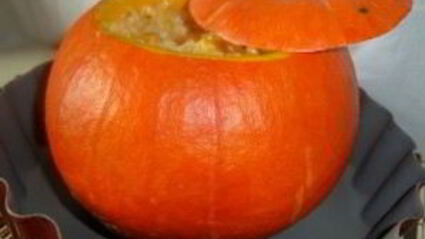 фаршированная тыква, запеченная в духовке с рисом