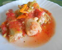 Фаршированный лук-порей