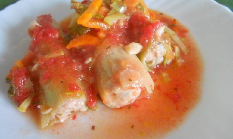 Рецепт фаршированный лук-порей