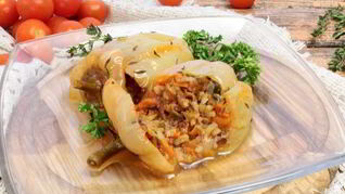 Фаршированный перец грибами в духовке