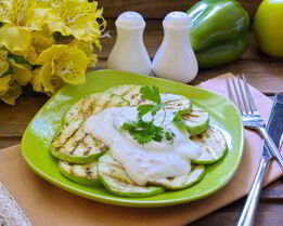 Кабачки на сковороде гриль